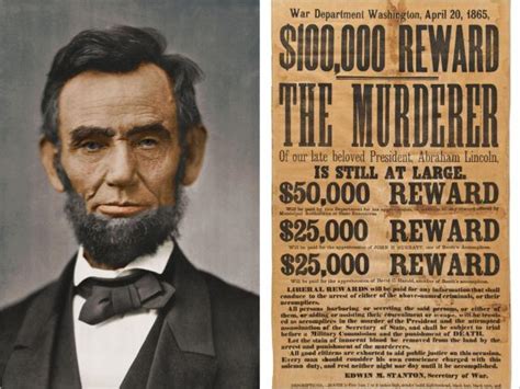 1865 Wanted Poster Offering Reward for Lincolns ...